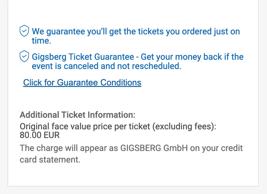 screenshot of Additional Ticket Information