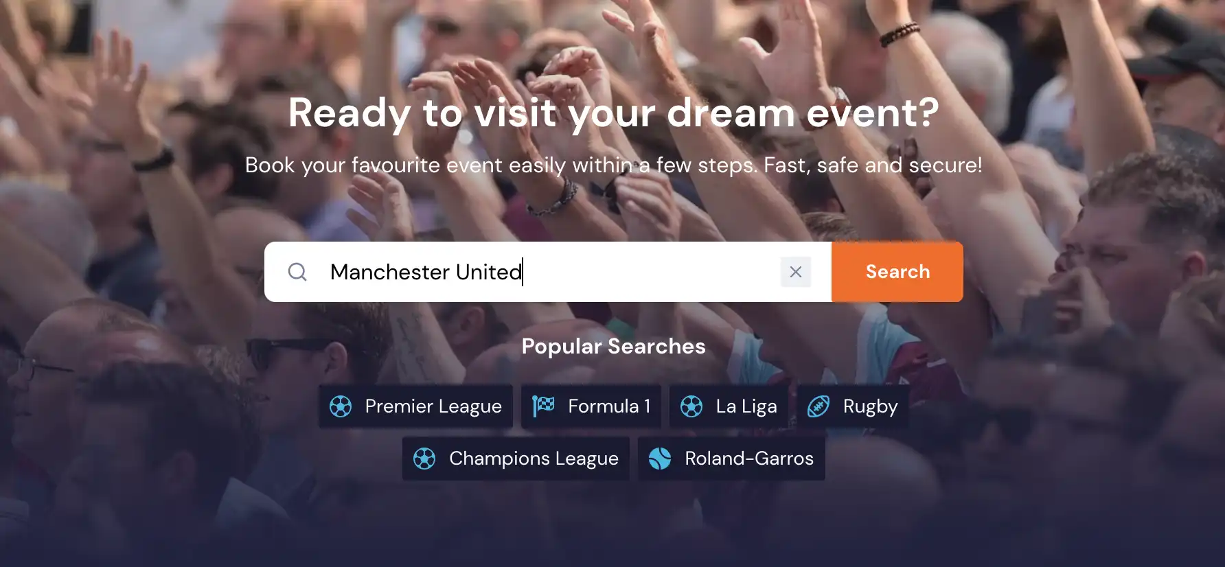 screenshot of the P1travel search panel 