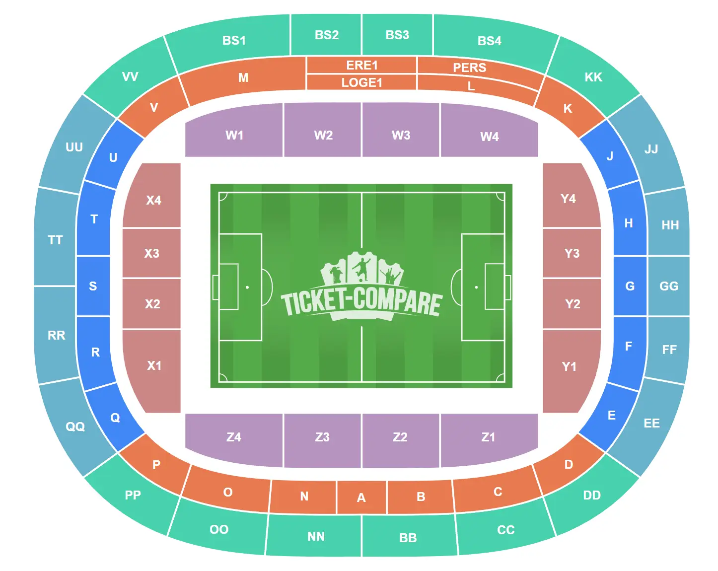 Feijenoord Stadion Seating Plan