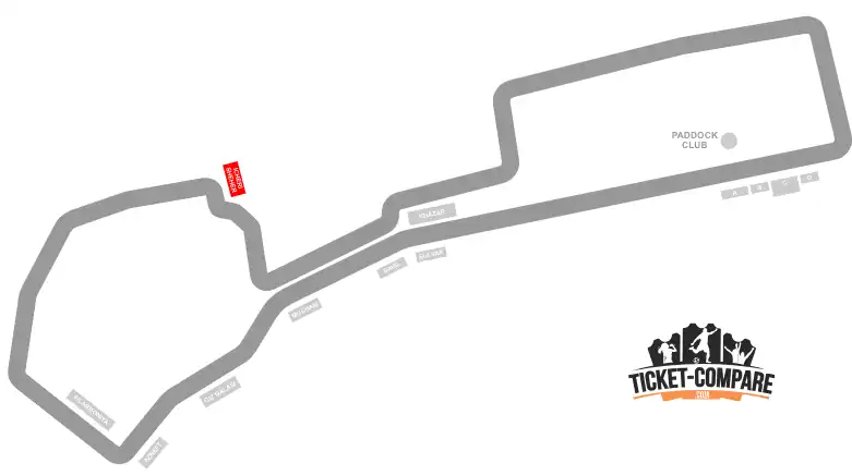Screenshot of Baku circuit seating plan with Icheri Sheher stand highlighted