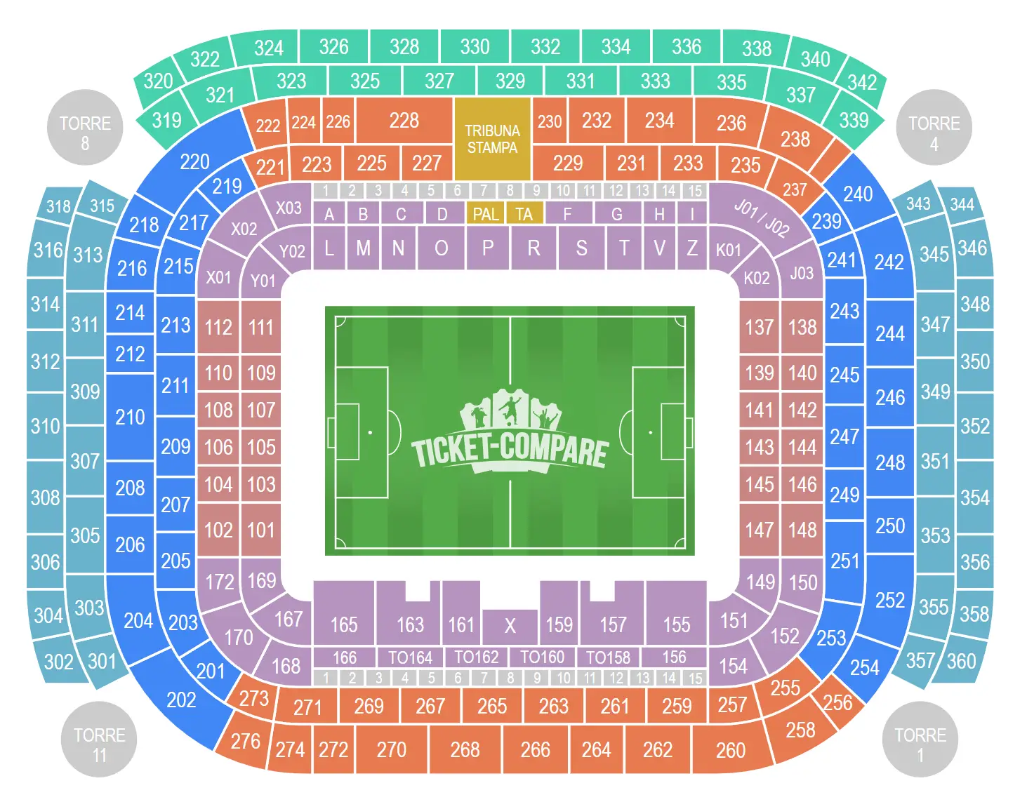 Stadio San Siro Seating Plan