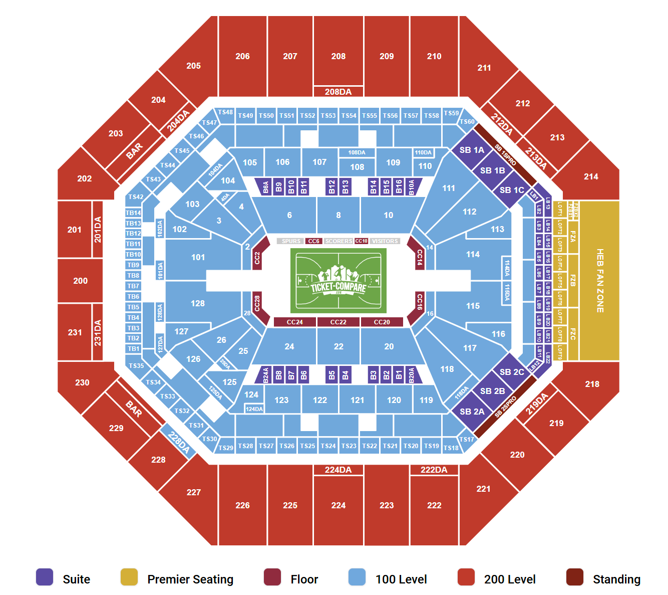 Frost Bank Center - TX Seating Chart