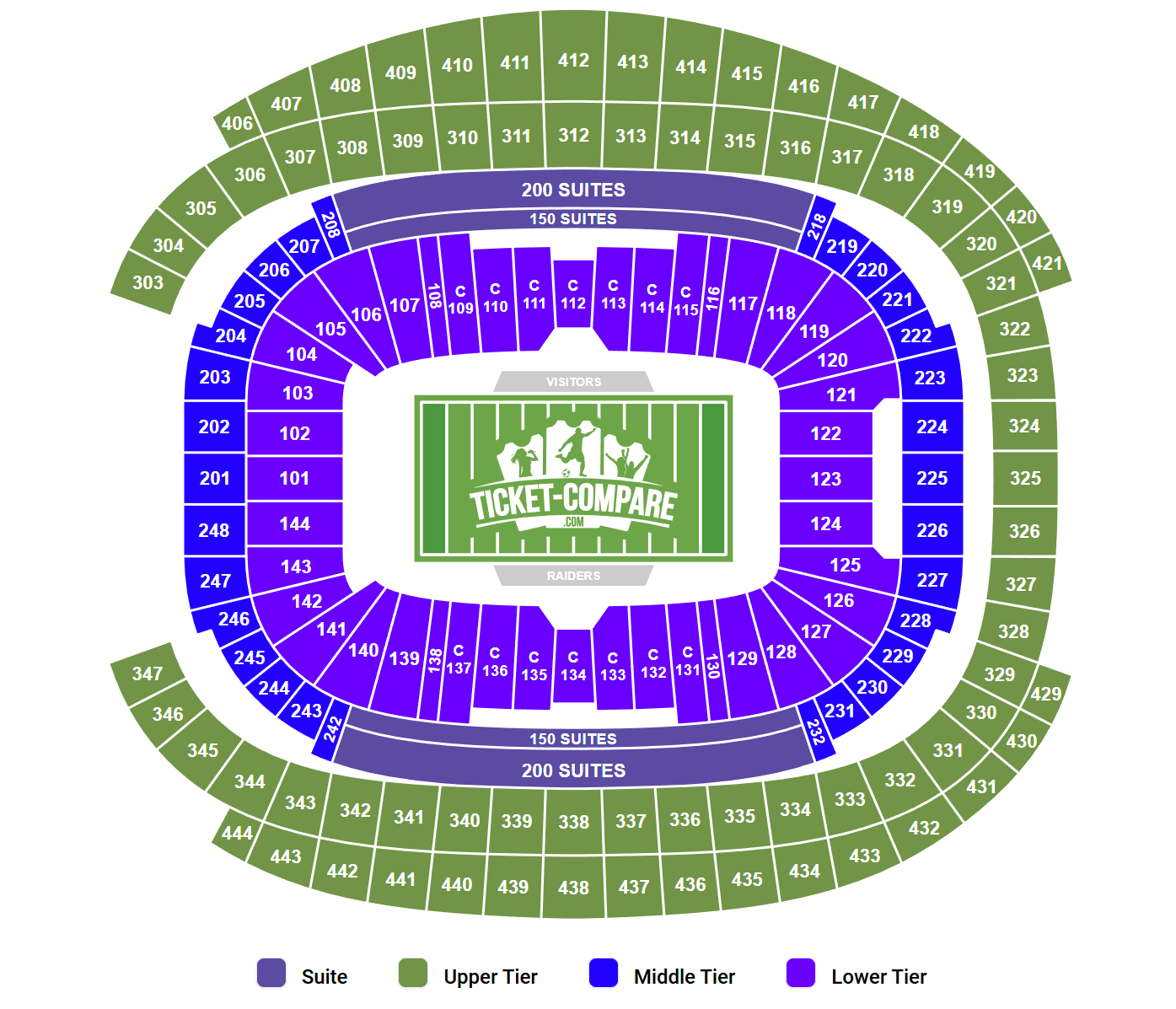 Allegiant Stadium Seating Plan