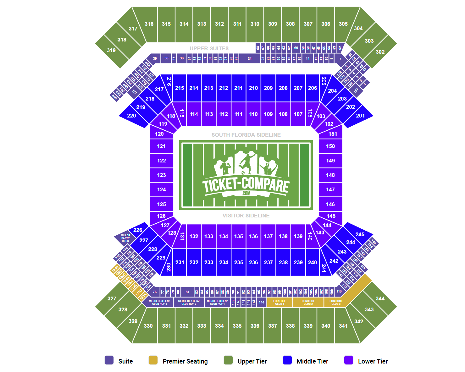 Raymond James Stadium Seating Plan