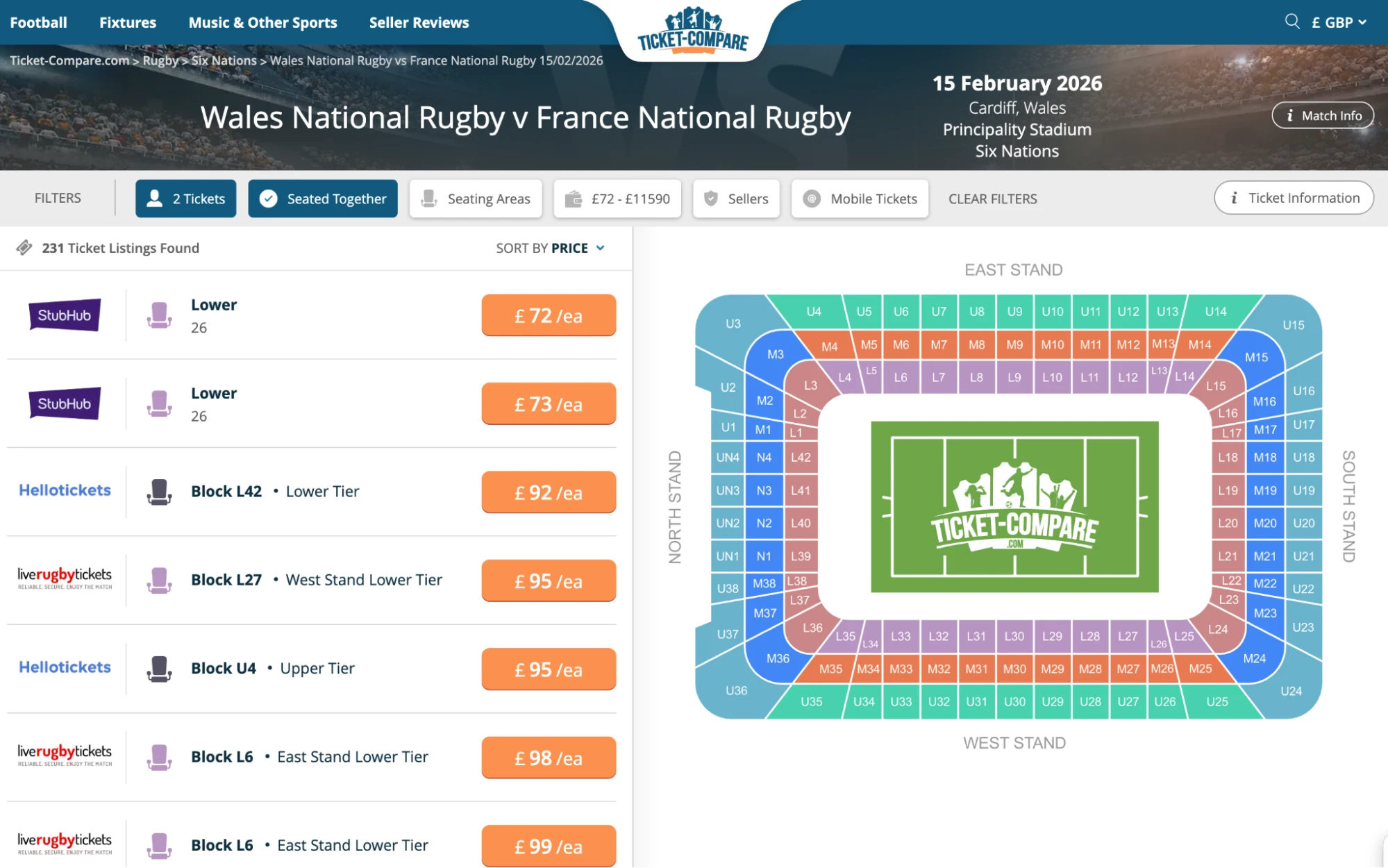 Screenshot of Wales National Rugby v France National Rugby tickets on www.bubbleblissbeauty.com